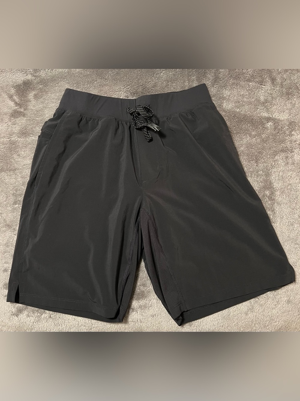 Fabletics Black Men's Hybrid 2 in 1 Drawstring Performance Shorts